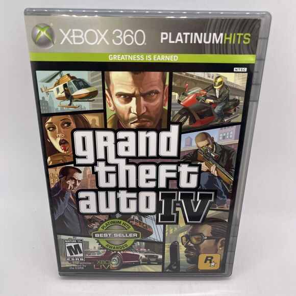 Grand Theft Auto IV GTA 4 Microsoft Xbox 360 COMPLETE CIB W/MAP GREAT CONDITION - Picture 1 of 11